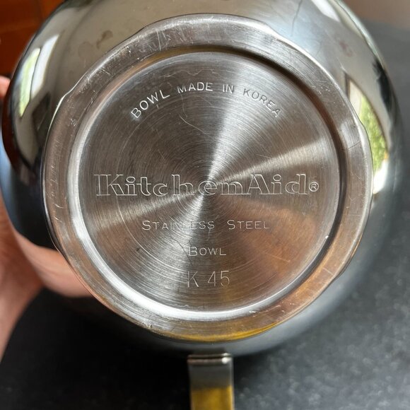 KitchenAid 4.5 Replacement Quart Polished Stainless Steel Bowl w/ Handle K45SBWH - Picture 4 of 4